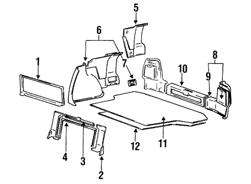 1992 Hyundai Elantra Trunk Trim FASTENER Diagram for 14943-05210-AQ