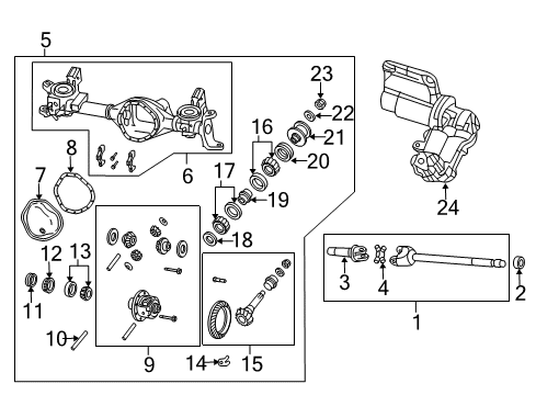 2013 Ram 3500 Front Axle & Carrier Shaft-Stub Diagram for 68065441AA