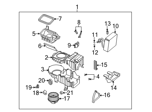 2004 Kia Rio Air Conditioner Piping Assembly Diagram for 97775FD000