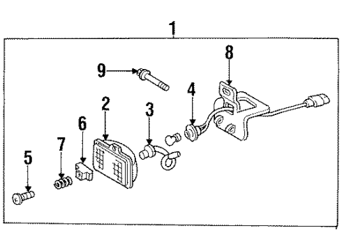 1992 Buick Regal Fog Lamps Lamp, Front Fog W/O Bckt Diagram for 16512631