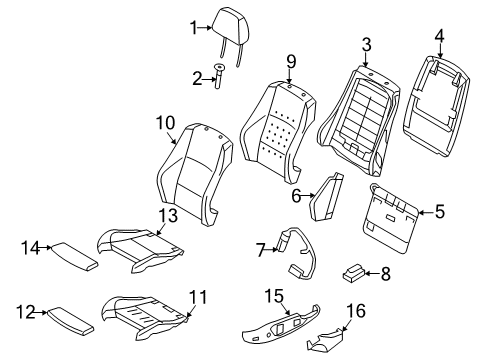 2018 BMW M2 Lumbar Control Seats Leather Cover Sport Backrest Left Diagram for 52108070719