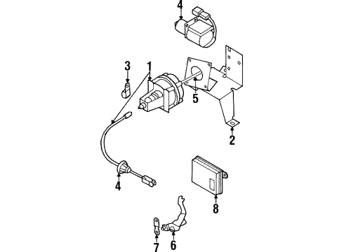 1996 Acura SLX Cruise Control System Hose, Vacuum (Left) Diagram for 8-97066-193-0