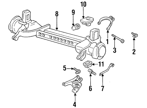 1998 Cadillac DeVille Rear Suspension, Lower Control Arm, Upper Control Arm, Ride Control, Stabilizer Bar, Suspension Components Rear Suspension Lower Control Arm (Machine) Diagram for 25671472