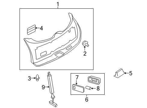 2010 Infiniti EX35 Interior Trim - Lift Gate Clip Diagram for 01553-10481