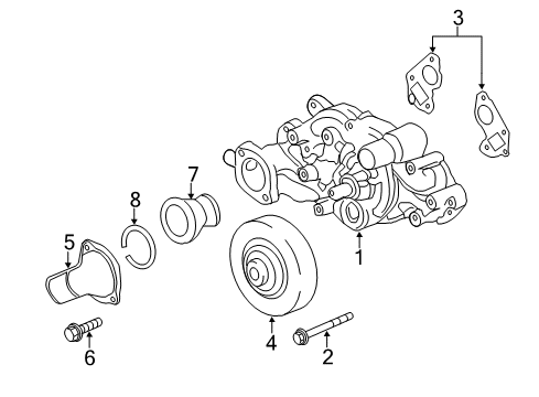 2014 Cadillac CTS Cooling System, Radiator, Water Pump, Cooling Fan Water Pump Mount Bolt Diagram for 12551926