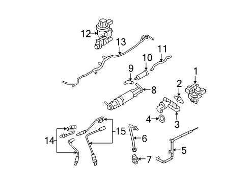 2010 Mercury Mountaineer Emission Components Vapor Canister Connector Diagram for 4L2Z-9K313-BA