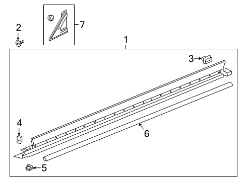 2020 Cadillac XT6 Exterior Trim - Pillars, Rocker & Floor Lower Seal Diagram for 84239757