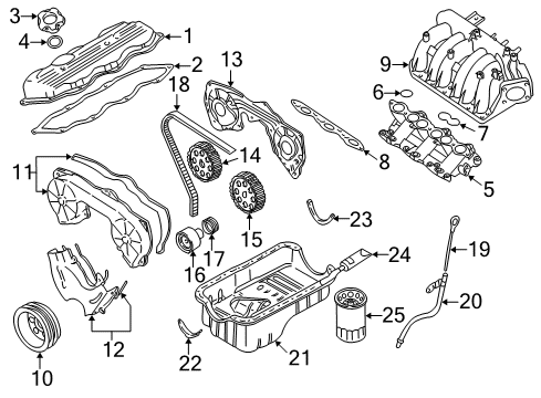 1999 Nissan Quest Filters DIPSTICK Diagram for 11140-7B011