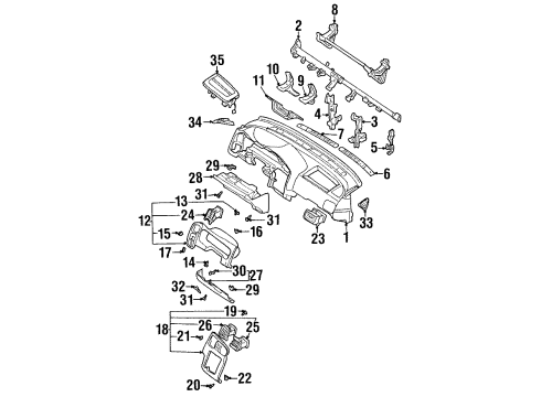 2001 Infiniti G20 Instrument Panel Screw-Tapping Diagram for 08543-41210