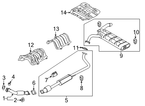 2022 Hyundai Kona Exhaust Components MUFFLER COMPLETE-CENTER Diagram for 28600-J9NB0