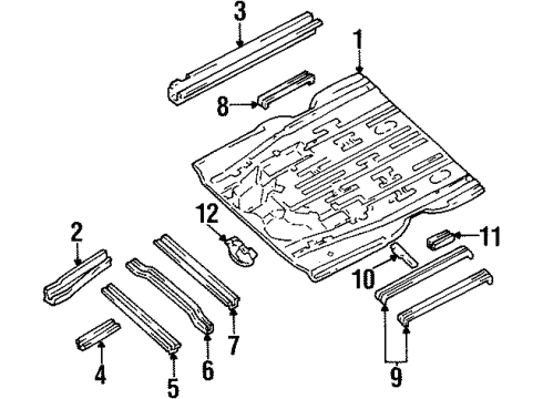 2001 Mercury Villager Floor Front Floor Pan Diagram for 1F5Z-1211135-BA