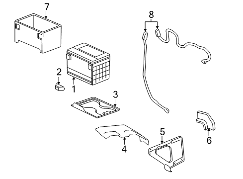 2005 Chevrolet Silverado 1500 Battery Cable Asm, Battery Positive & Negative Diagram for 19117225