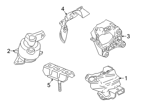 2020 GMC Canyon Engine & Trans Mounting Bracket-Engine Mount Engine Side Diagram for 84060315