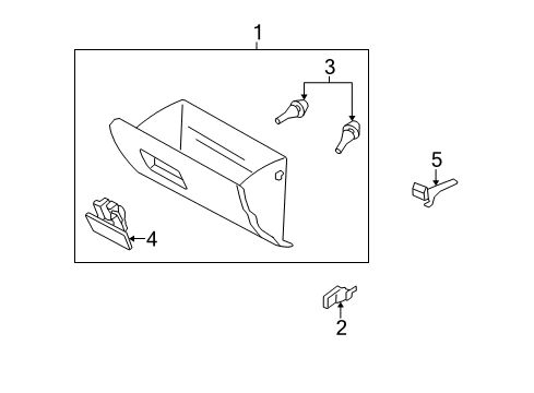 2011 Kia Rio Glove Box Striker Assembly-Glove Box Diagram for 815131G000