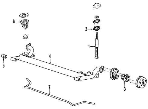 1990 Chevrolet Corsica Rear Axle, Stabilizer Bar, Suspension Components Axle Asm-Rear (W/O Brake) Diagram for 22567478