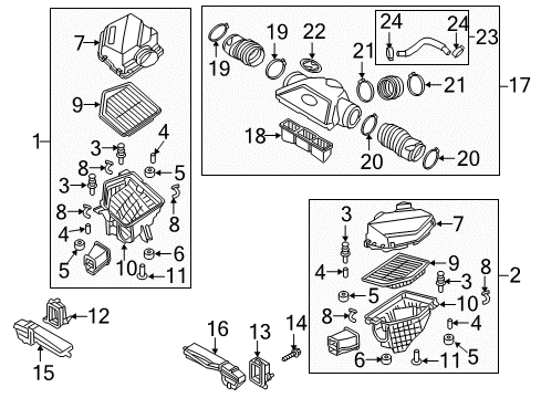2016 Hyundai Genesis Filters Hose Assembly-Air Intake Diagram for 28130-B1100