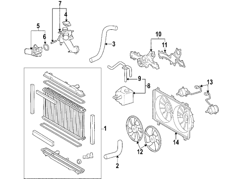 2006 Lexus IS250 Cooling System, Radiator, Water Pump, Cooling Fan Fan Diagram for 16361-31090