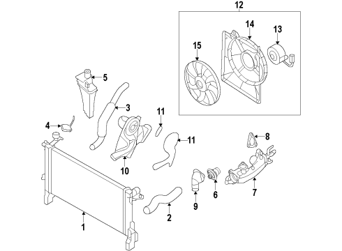 2013 Hyundai Genesis Coupe Cooling System, Radiator, Water Pump, Cooling Fan Blower Assembly Diagram for 25380-2M280