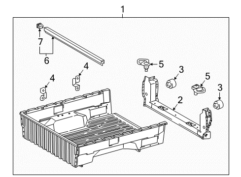 2021 Toyota Tacoma Floor Inner Box Assembly Diagram for 65100-04520
