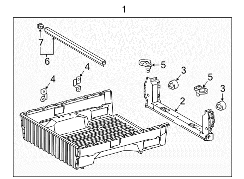 2019 Toyota Tacoma Pick Up Box - Floor Inner Box Assembly Diagram for 65100-04501