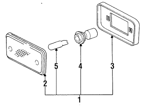 1993 Toyota Land Cruiser Rear Lamps - Side Marker Lamps Bulb Screw Diagram for 90075-02715