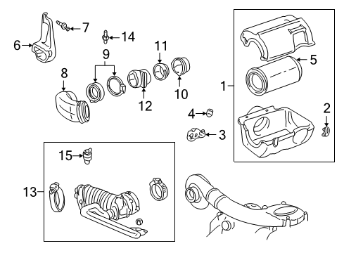 1998 GMC K2500 Filters Duct, Rear Intermediate Air Intake Diagram for 25165747