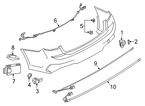 2022 BMW 330i Electrical Components - Rear Bumper Kit, Mount For Pdc/Pma Senso Diagram for 51127011150