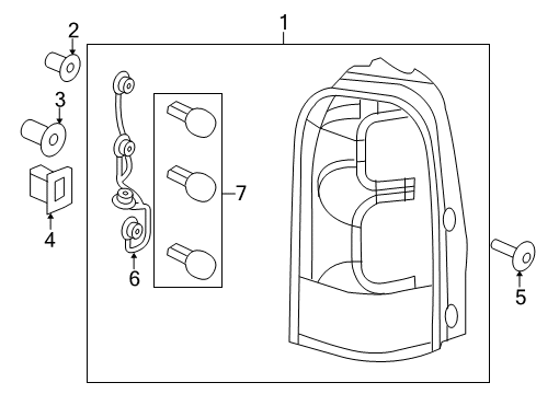 2005 Pontiac Montana Bulbs Harness Asm, Tail Lamp Wiring Diagram for 89026860