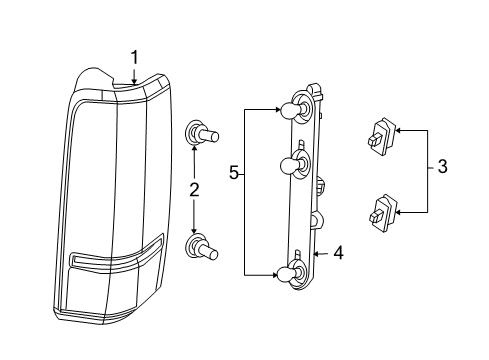 2007 Dodge Nitro Bulbs Lamp-Tail Stop Backup Diagram for 55157150AG