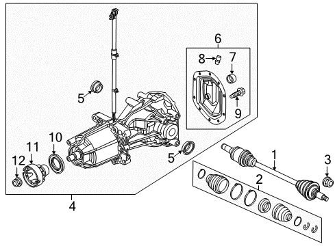 2017 Ford Explorer Axle Components - Rear Differential Assembly Diagram for GD9W-4000-AB