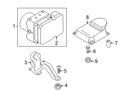 2013 BMW 335i xDrive Stability Control Bracket Hydro Unit Diagram for 34516791749