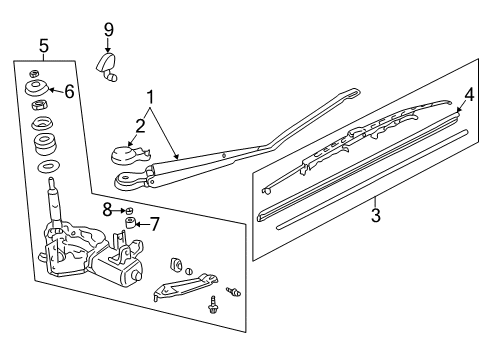 1999 Acura Integra Wiper & Washer Components Windshield Wiper Blade (475MM) Diagram for 76620-S10-306