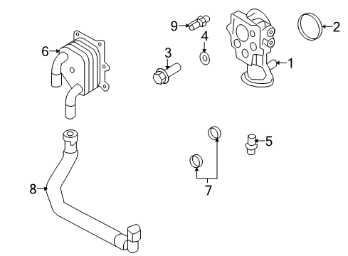 2007 Lincoln MKX Senders Tube Assembly Diagram for 7T4Z-8N021-A