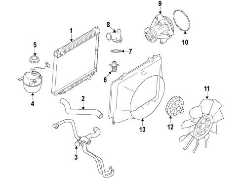 2012 Ford E-350 Super Duty Cooling System, Radiator, Water Pump, Cooling Fan Fan Shroud Diagram for GC2Z-8146-A