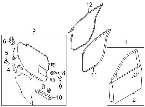 2017 Ford Police Interceptor Utility Front Door Rear Bracket Bolt Diagram for -W500023-S439