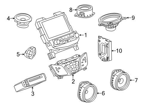 2014 Buick LaCrosse Sound System Package Tray Speaker Diagram for 20939525