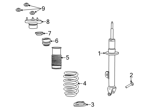 2009 Dodge Challenger Struts & Components - Front Shock-Suspension Diagram for 5180743AA