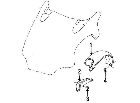 1996 Dodge Viper Fender & Components Shield-Splash Diagram for 4763824AC