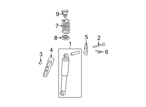 2012 GMC Acadia Shocks & Components - Rear Shock Upper Bolt Diagram for 11515458