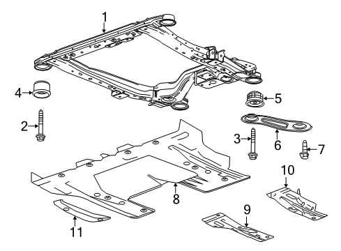 2013 Cadillac XTS Suspension Mounting - Front Rear Support Diagram for 13235089