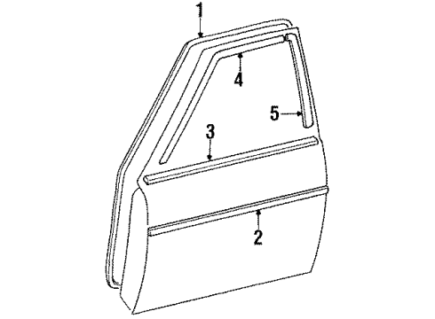 1986 Toyota Cressida Front Door Moulding, Front Door Belt, LH Diagram for 75720-22061