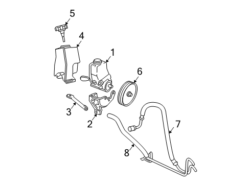 1998 Chevrolet Cavalier P/S Pump & Hoses, Steering Gear & Linkage Return Hose Diagram for 22717000