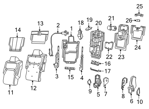 2020 Ram 1500 Front Seat Components Bezel-Cup Holder Diagram for 5ZF62RN8AB