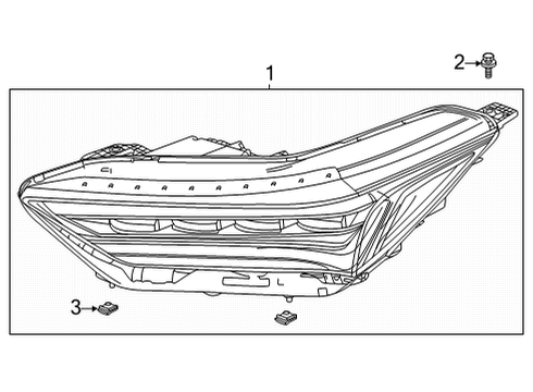 2022 Acura MDX Headlamp Components Headlight Assembly Driver Side Diagram for 33150-TYA-A11