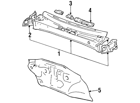 1988 Toyota Corolla Cowl Dash Panel Diagram for 55101-12720