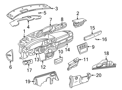 2004 Chrysler Sebring Instrument Panel Switch-Mirror Diagram for 4608505AB