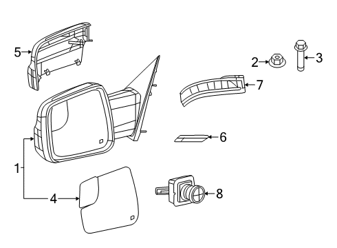 2019 Ram 1500 Lane Departure Warning Cap-Mirror Diagram for 6RP45LAUAA