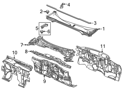 2022 Honda Civic Cowl DASHBOARD (LOWER) Diagram for 61500-T47-305ZZ