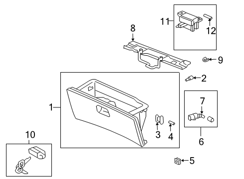 2008 Honda Pilot Glove Box Nut, Floating (5MM) Diagram for 90306-S9V-000