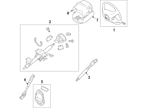 2010 Toyota 4Runner Steering Column & Wheel, Steering Gear & Linkage Upper Column Cover Diagram for 45286-35500-C0